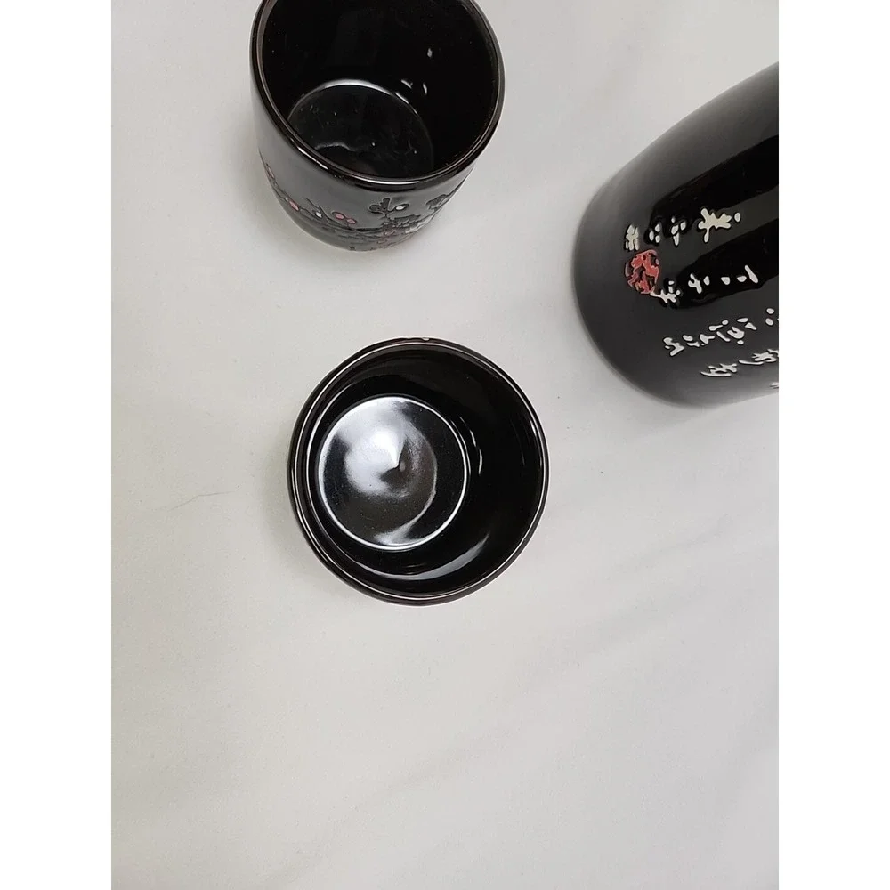 World Market 3 Piece Cherry Blossom Sake Set ~ EXCELLENT‎ CONDITION!